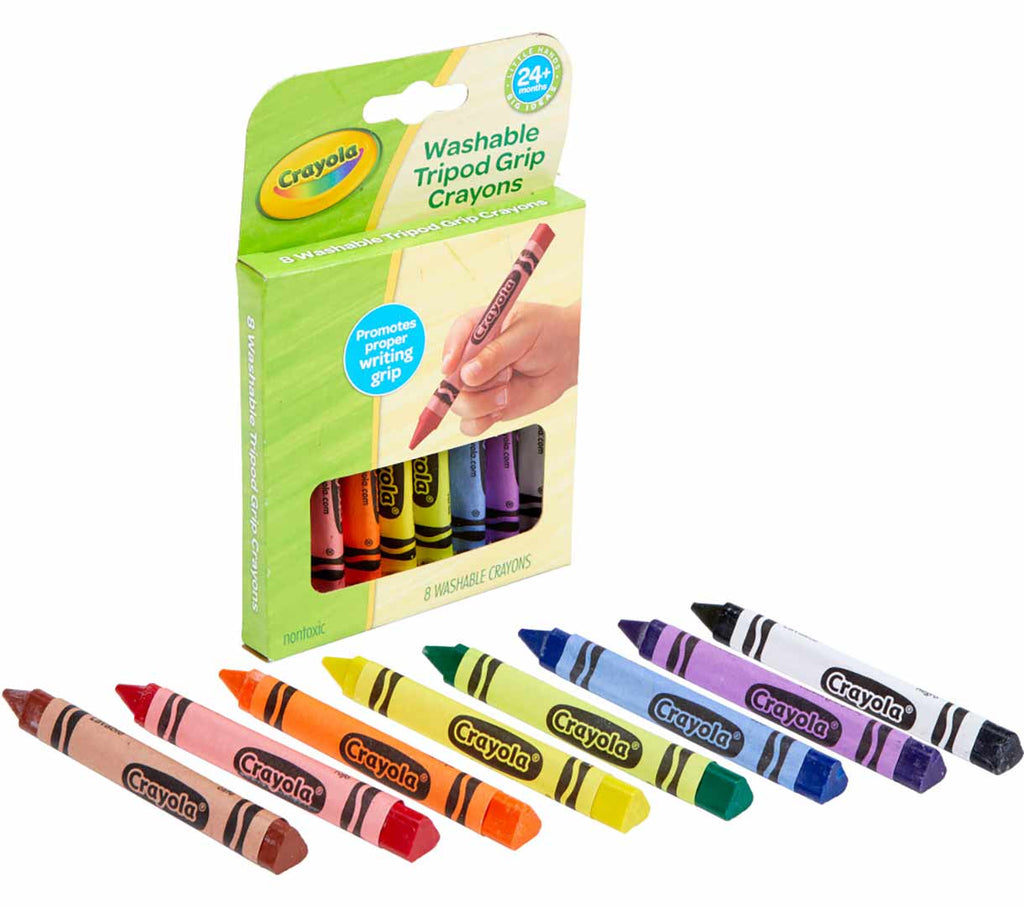 Washable Triangular Grip Crayons 8 Count