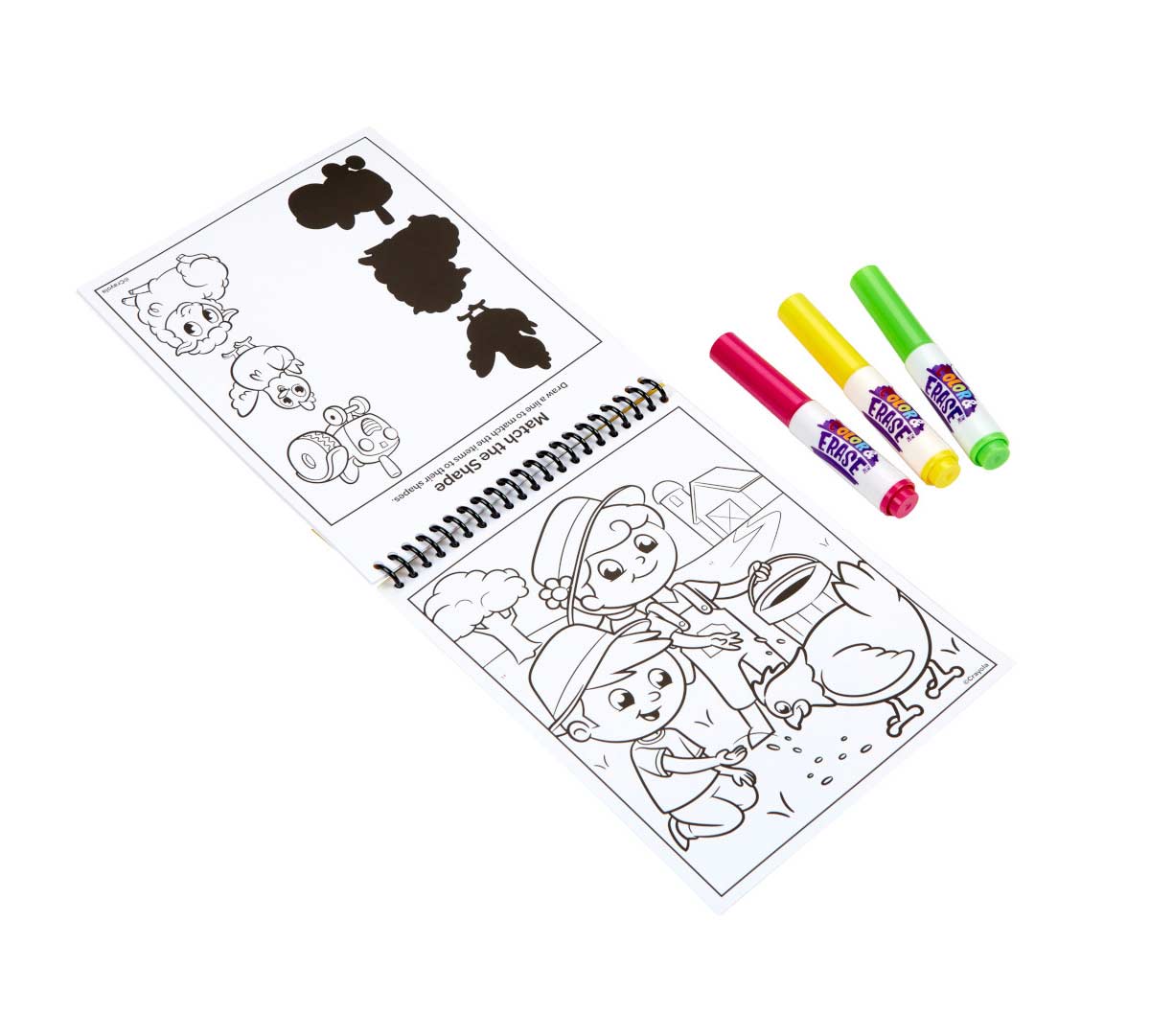 On the Farm Color and Erase Reusable Activity Pad with Markers