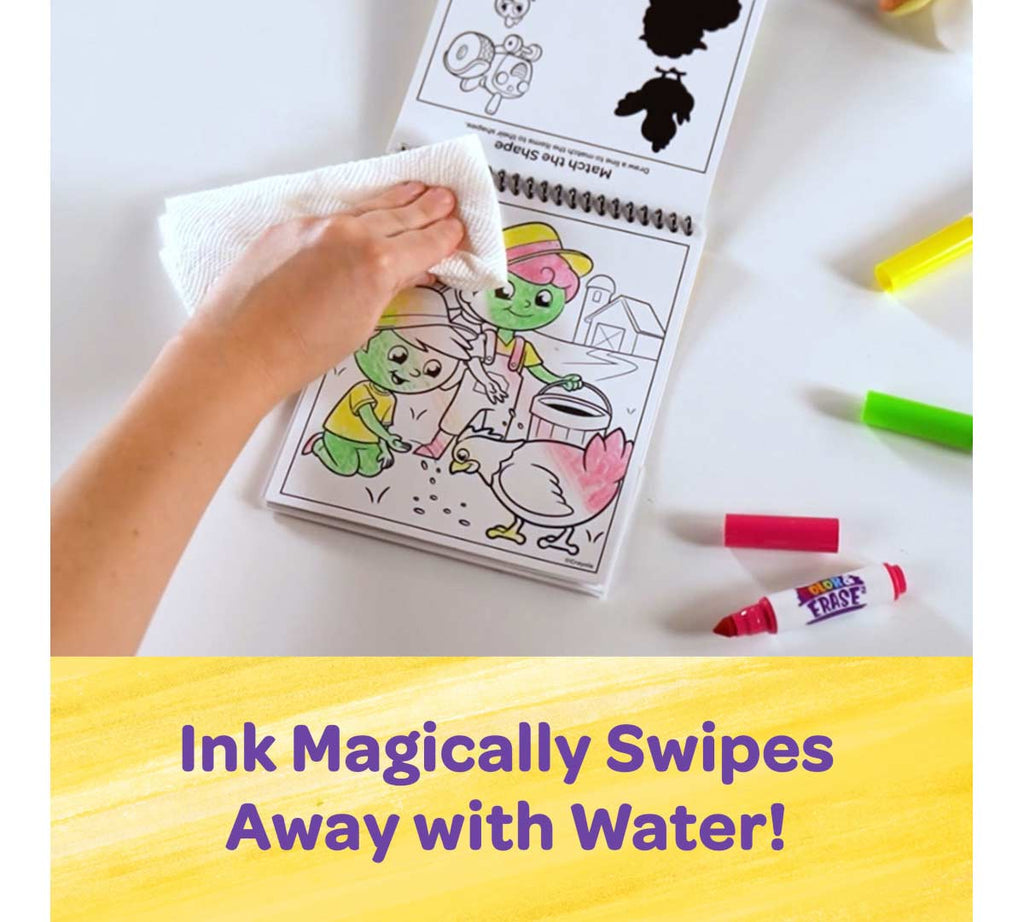 On the Farm Color and Erase Reusable Activity Pad with Markers