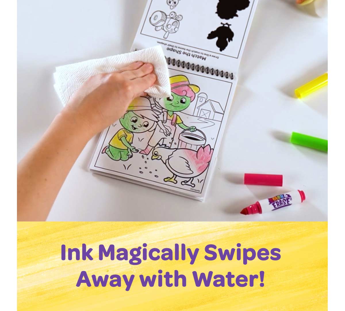 On the Farm Color and Erase Reusable Activity Pad with Markers