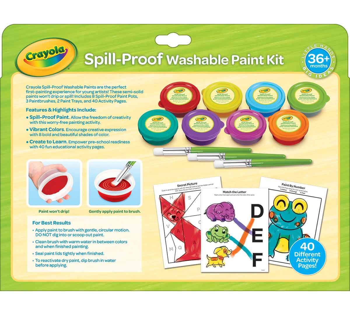 Spill Proof Washable Paint Set 8 Count