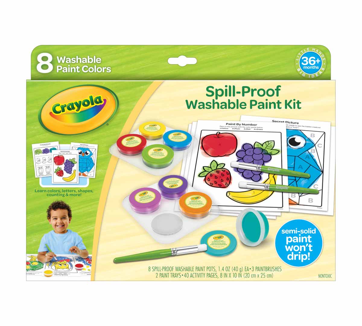 Spill Proof Washable Paint Set 8 Count