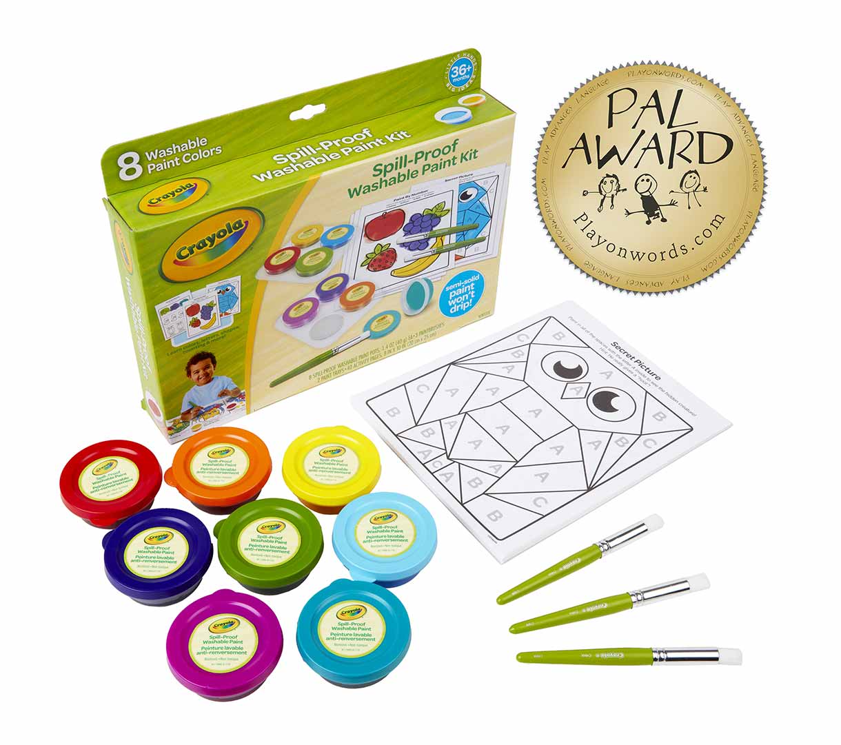Spill Proof Washable Paint Set 8 Count