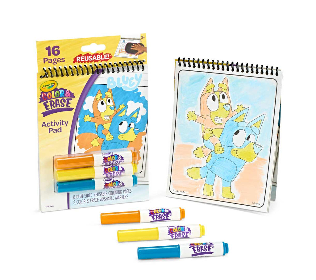 Bluey Color and Erase Reusable Activity Pad with Markers