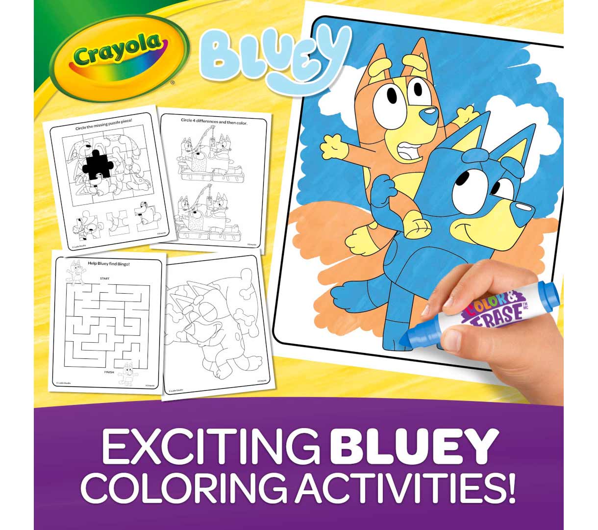Bluey Color and Erase Reusable Activity Pad with Markers