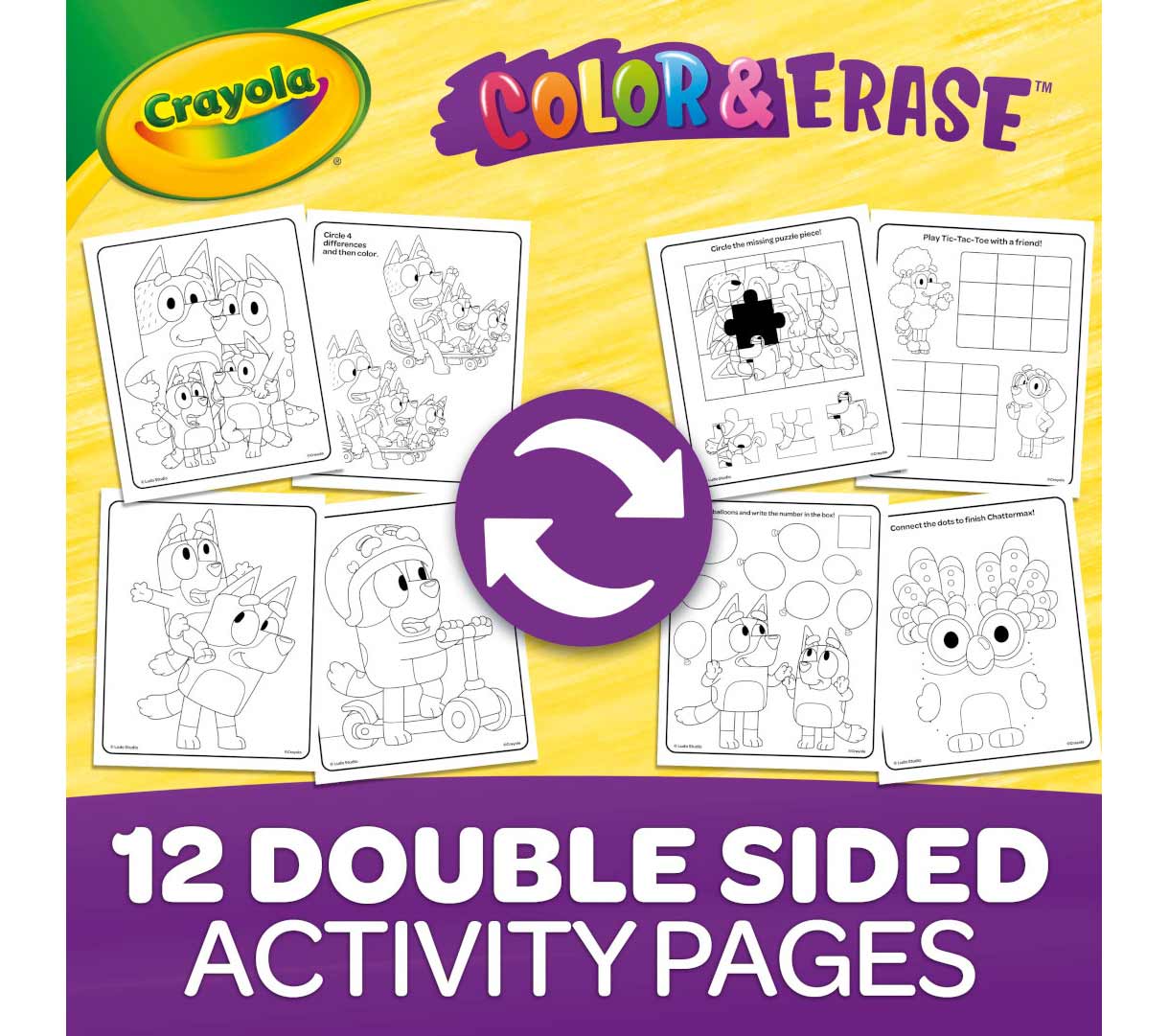 Bluey Color and Erase Reusable Activity Pad with Markers