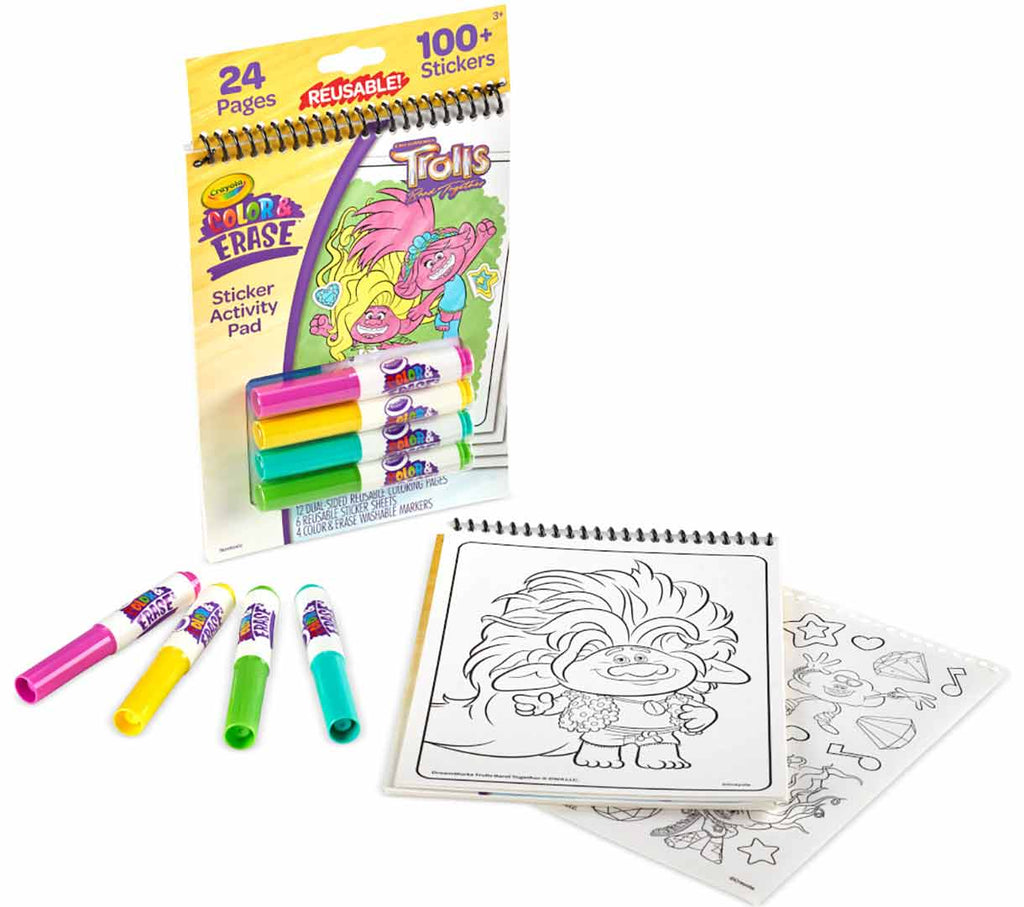 Trolls Color &amp; Erase Activity Pad with Markers