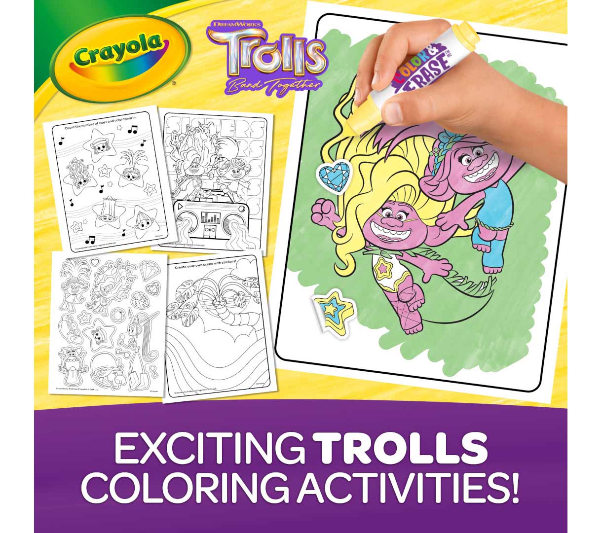 Trolls Color &amp; Erase Activity Pad with Markers