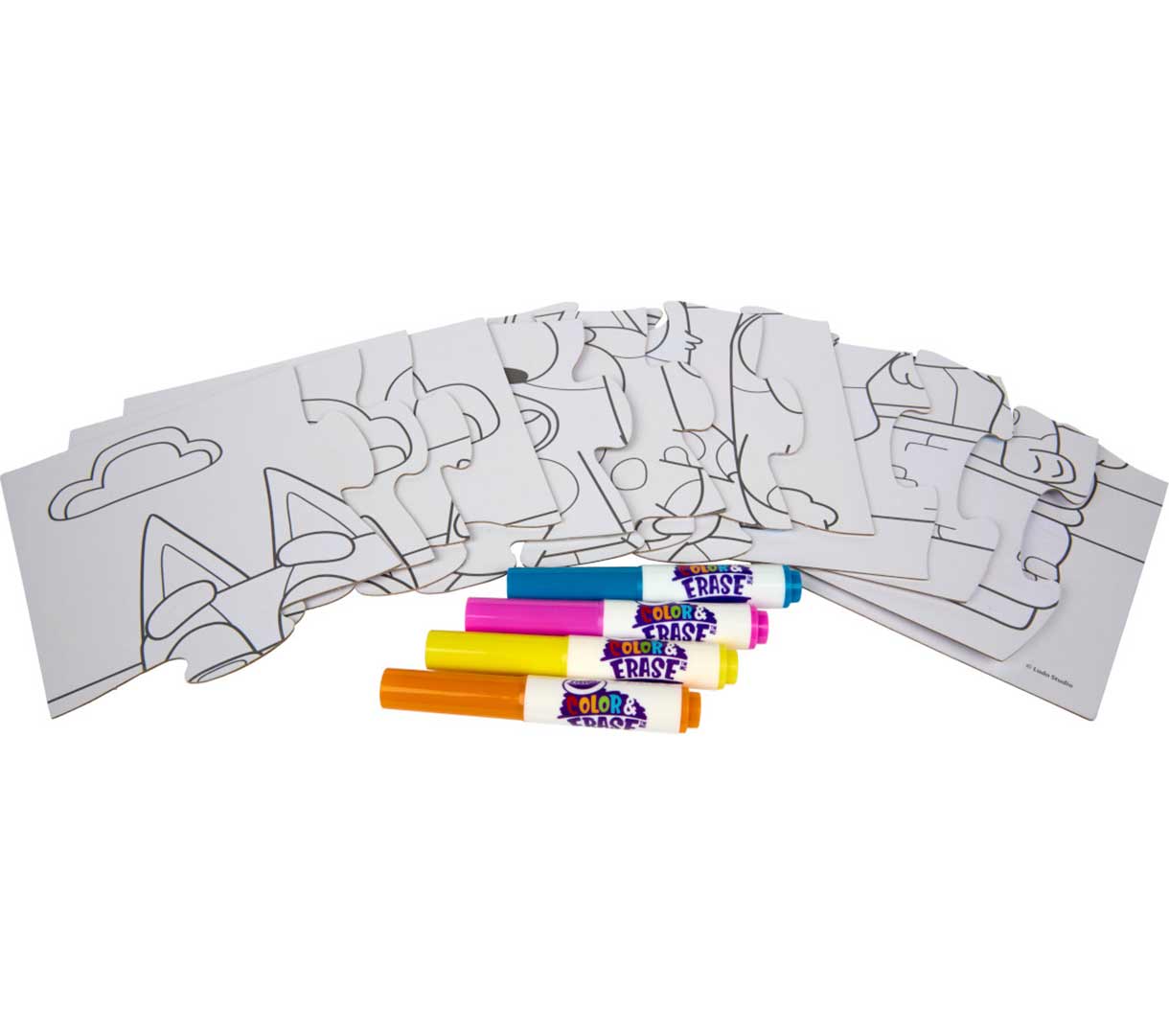Bluey Color and Erase Reusable Puzzle Set with Markers