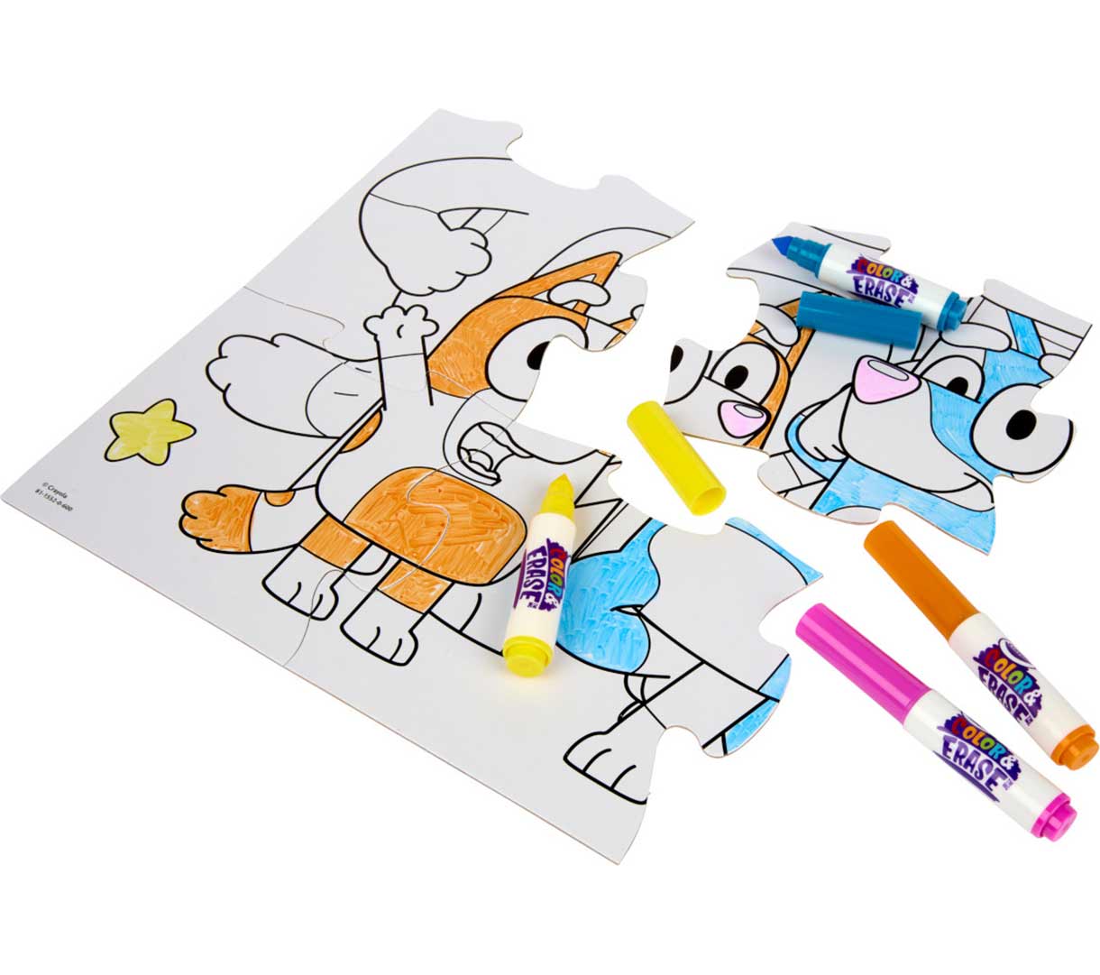 Bluey Color and Erase Reusable Puzzle Set with Markers