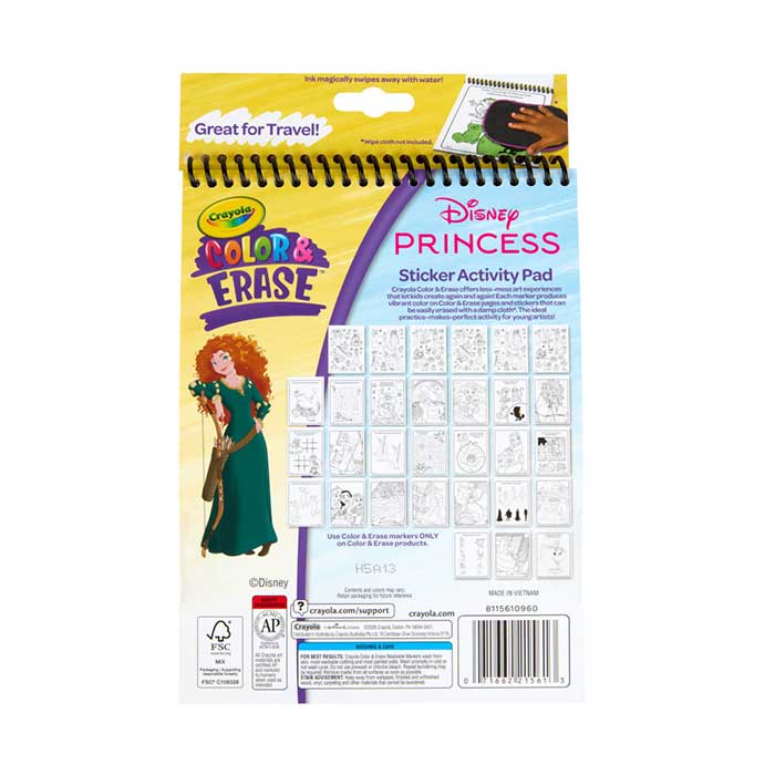 Disney Princess Color &amp; Erase Reusable Sticker Activity Pad