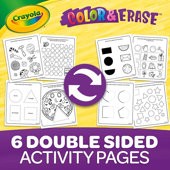 Color &amp; Erase Reusable Activity Pad Shapes