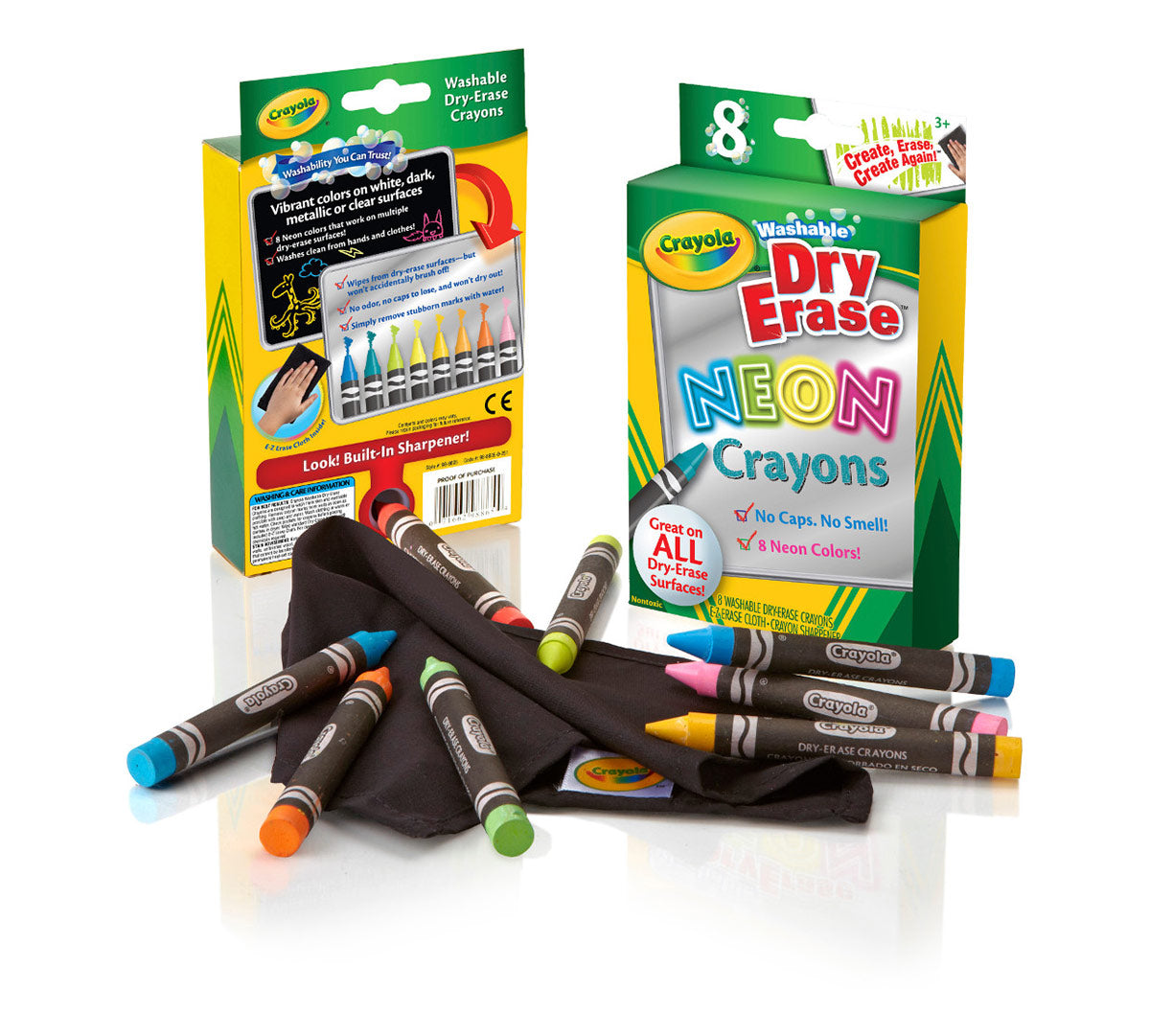 Neon Dry Erase Crayons 8 Count