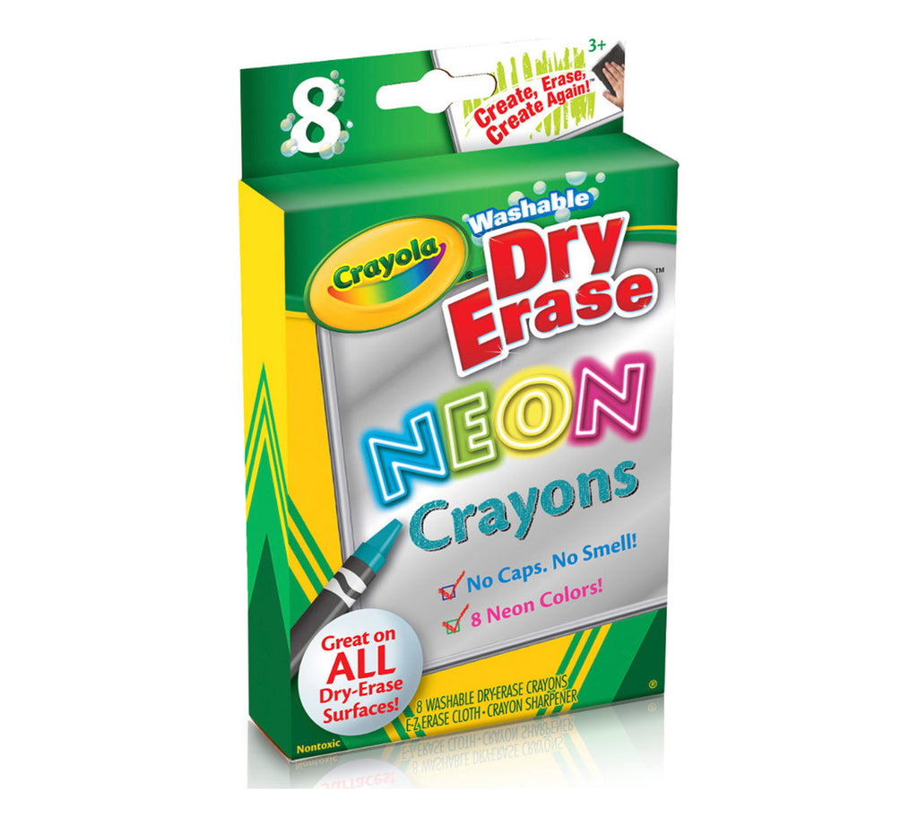 Neon Dry Erase Crayons 8 Count