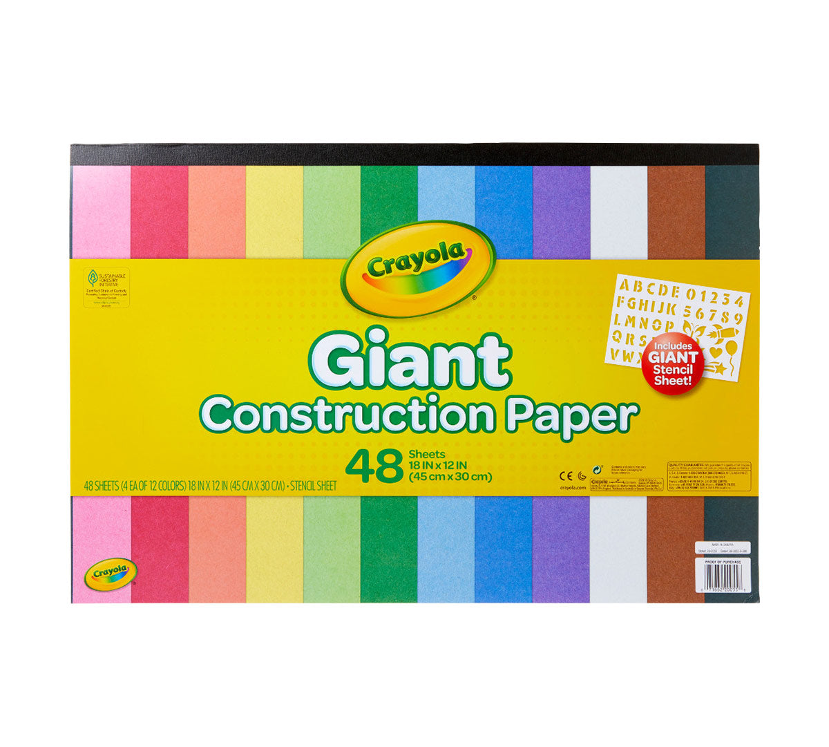 Giant Construction Paper with Stencils 48 Count