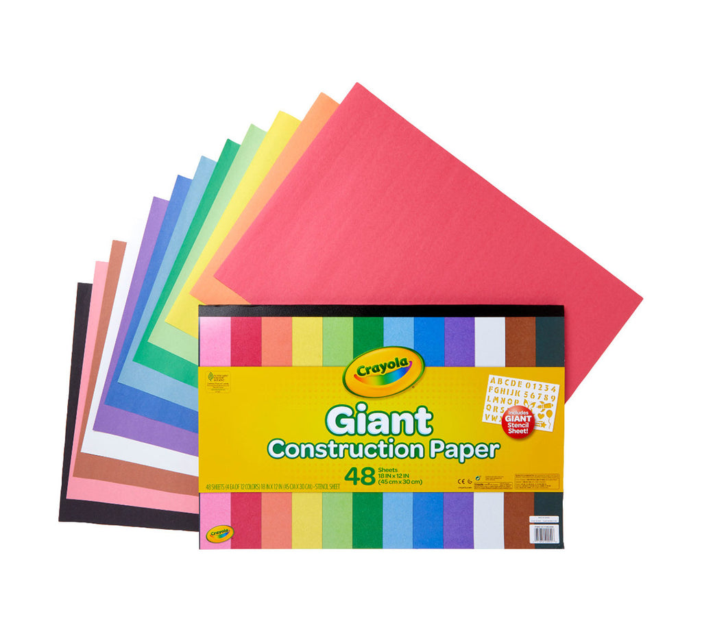 Giant Construction Paper with Stencils 48 Count