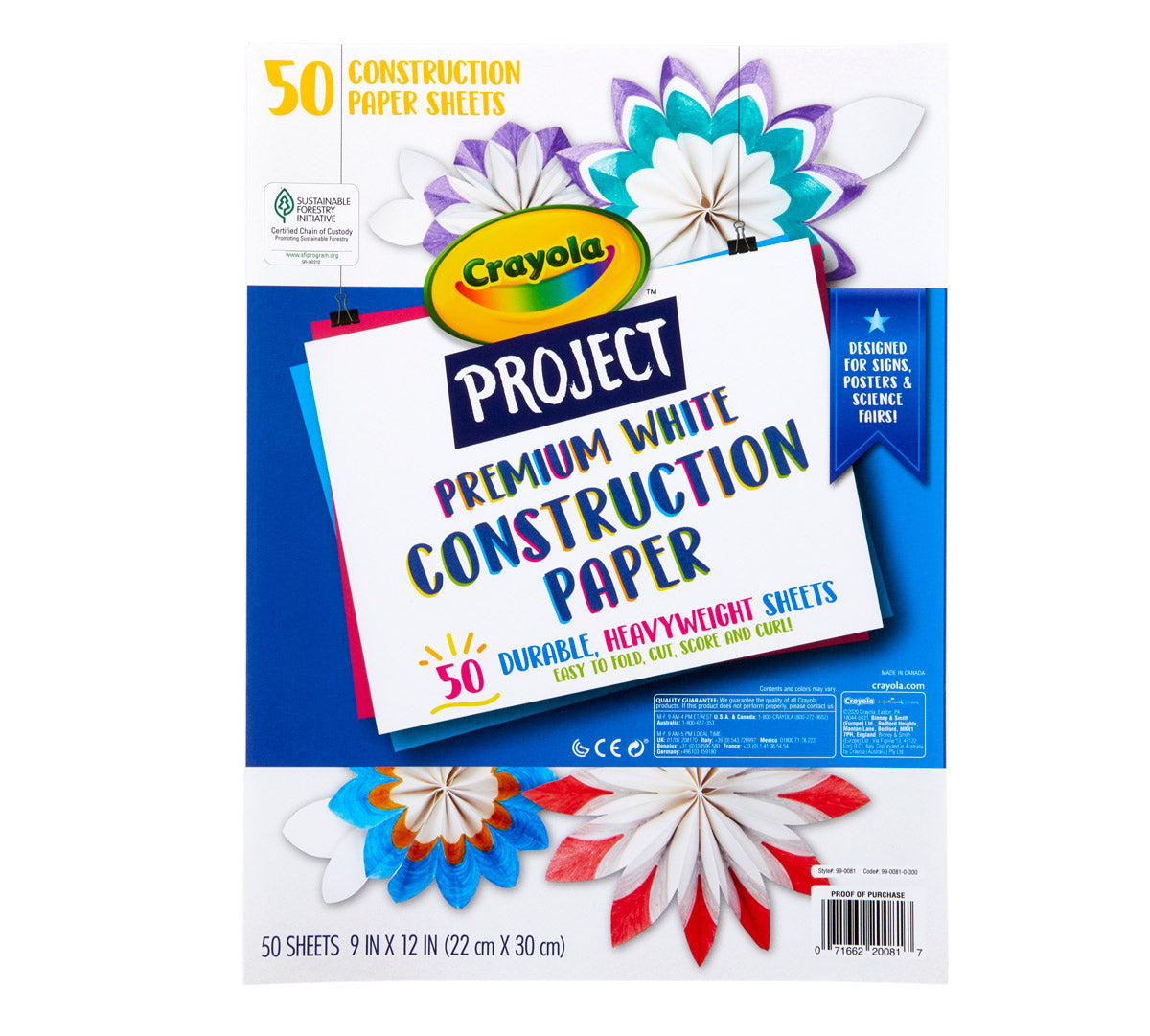 Premium White Construction Paper 50 Sheets