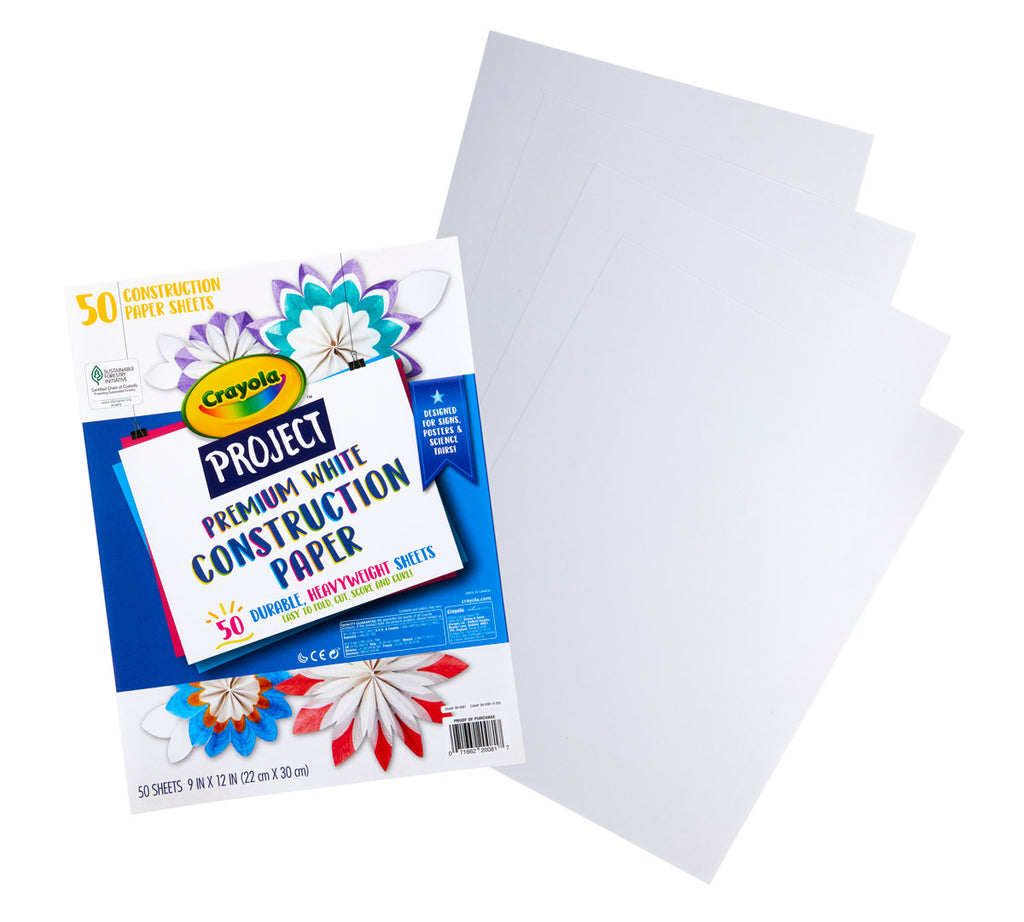 Premium White Construction Paper 50 Sheets