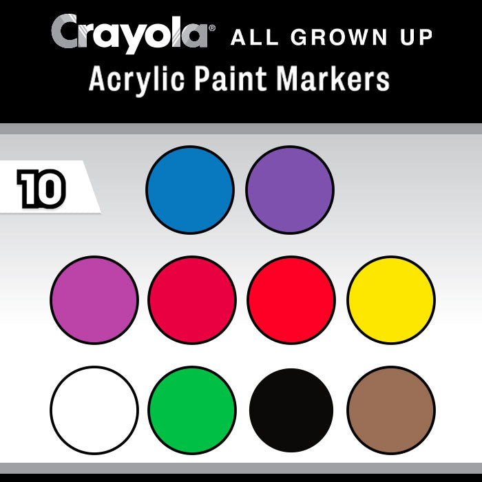 Bullet Tip Acrylic Paint Markers 10ct