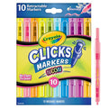 Clicks Retractable Markers Neon 10 Count