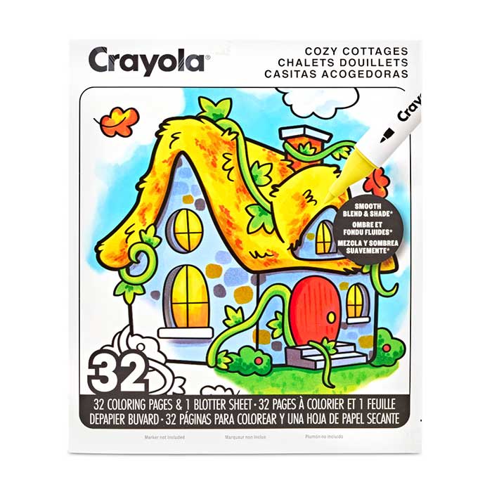 Cozy Cottages Adult Coloring Book 32 Pages