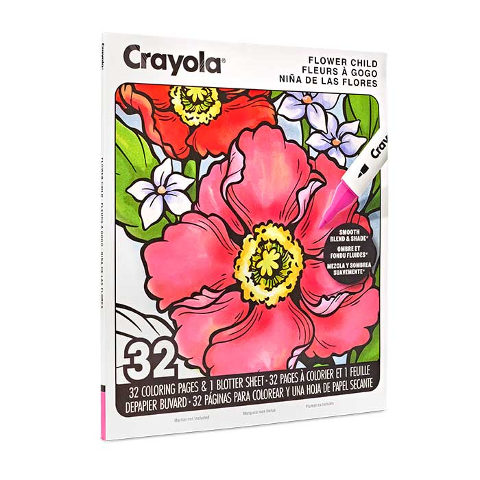 Flower Child Adult Coloring Book 32 Pages