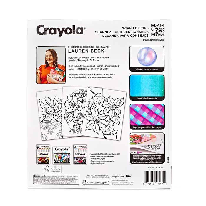 Flower Child Adult Coloring Book 32 Pages