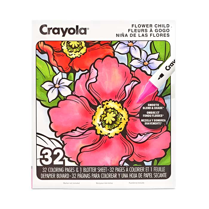 Flower Child Adult Coloring Book 32 Pages