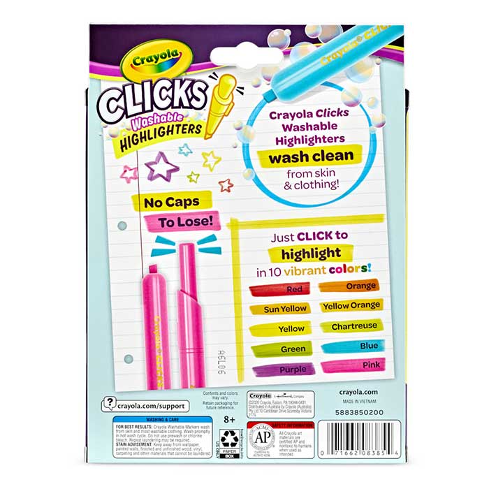 Clicks Retractable Highlighters 10 count