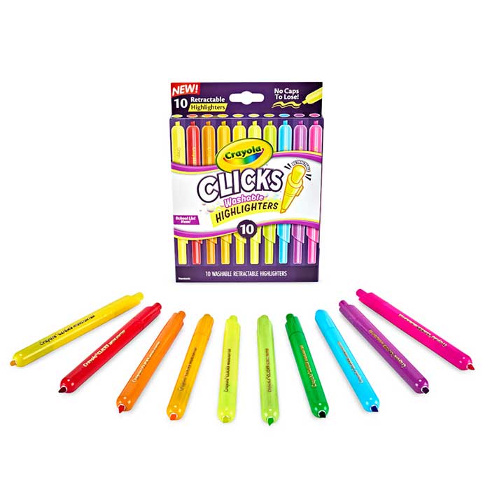 Clicks Retractable Highlighters 10 count