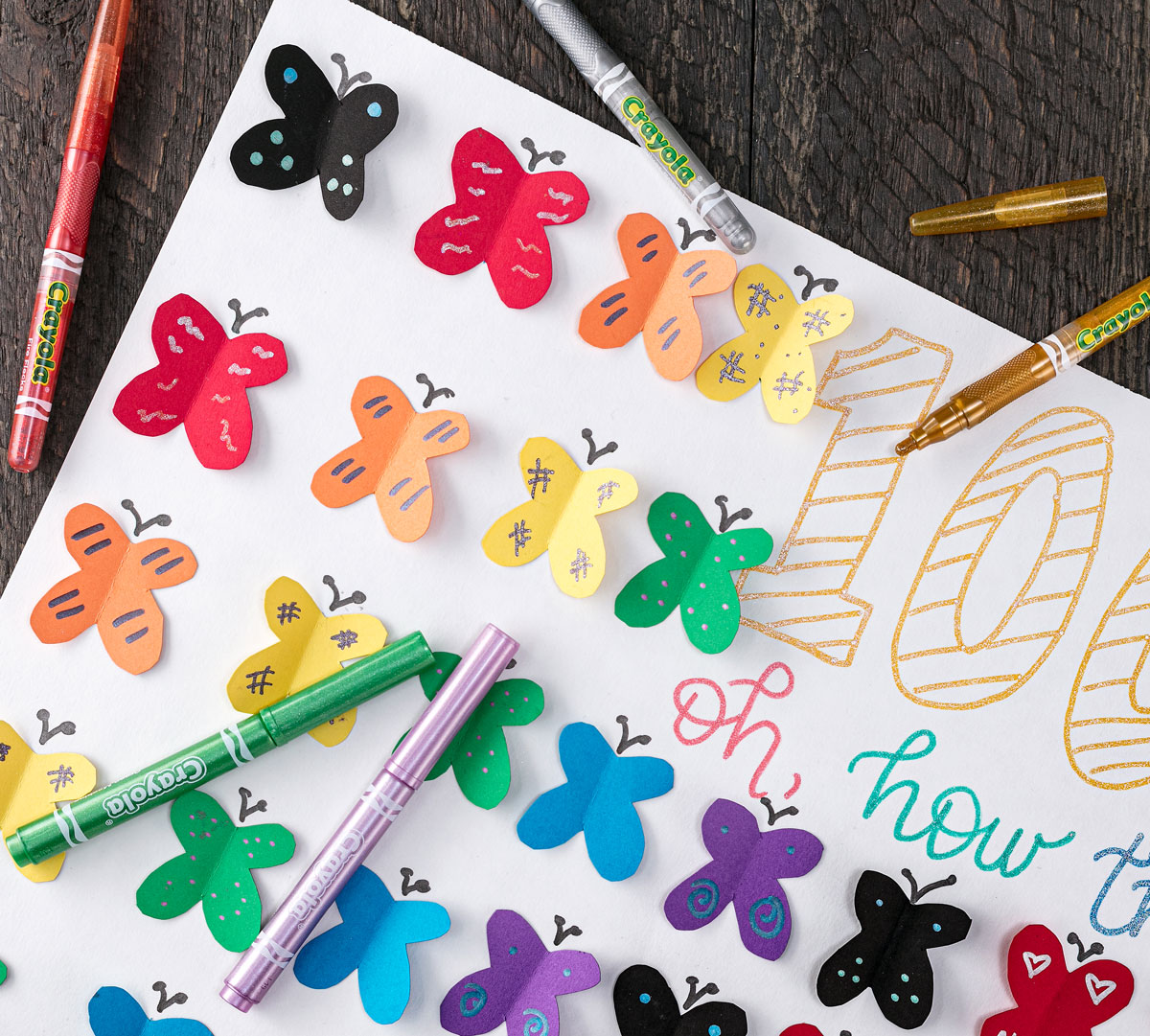 Glitter Markers 6 Count