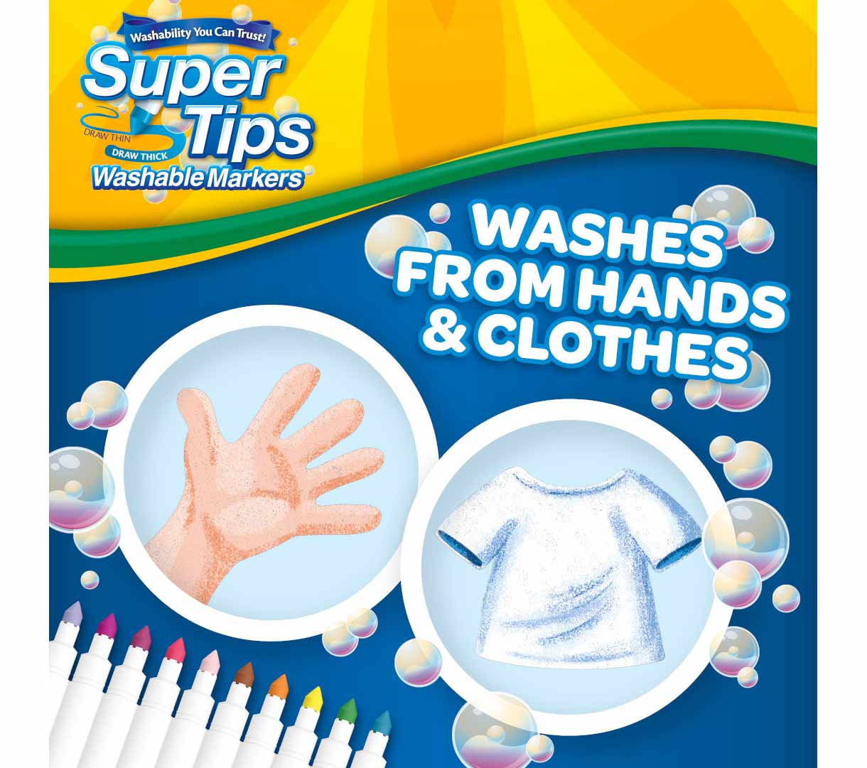 100 Ct Super Tips Washable Markers with 20 Ct Silly Scents Smash Ups Markers