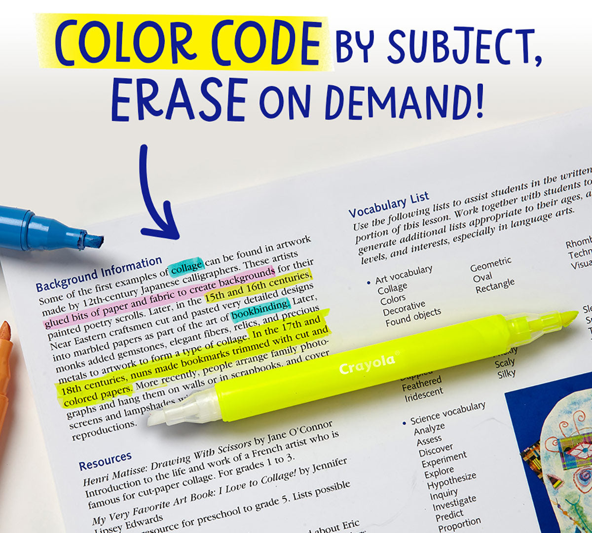 Take Note Erasable Highlighters 6 Count