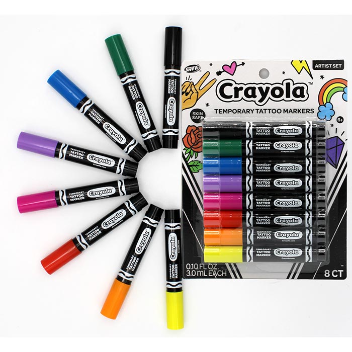 Crayola Temporary Tattoo Markers 8 Count